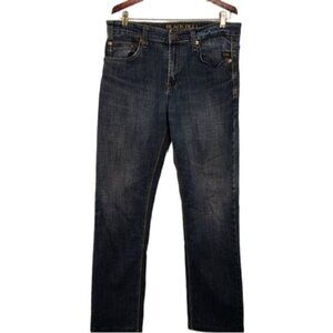 Black Bull Jeans Men's Size 32 Straight Leg Athletic Fit Jeans Dark Wash HEMMED
